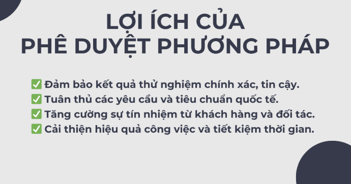 Lợi ích của phê duyệt phương pháp